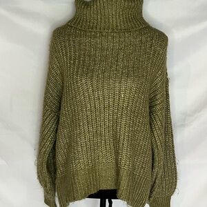 Olive Green Turtleneck Sweater